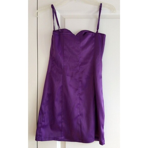 SKY TO MOON Bustier Dress Envy Violet‎ Purple Bodycon Straps Size M - Picture 2 of 15